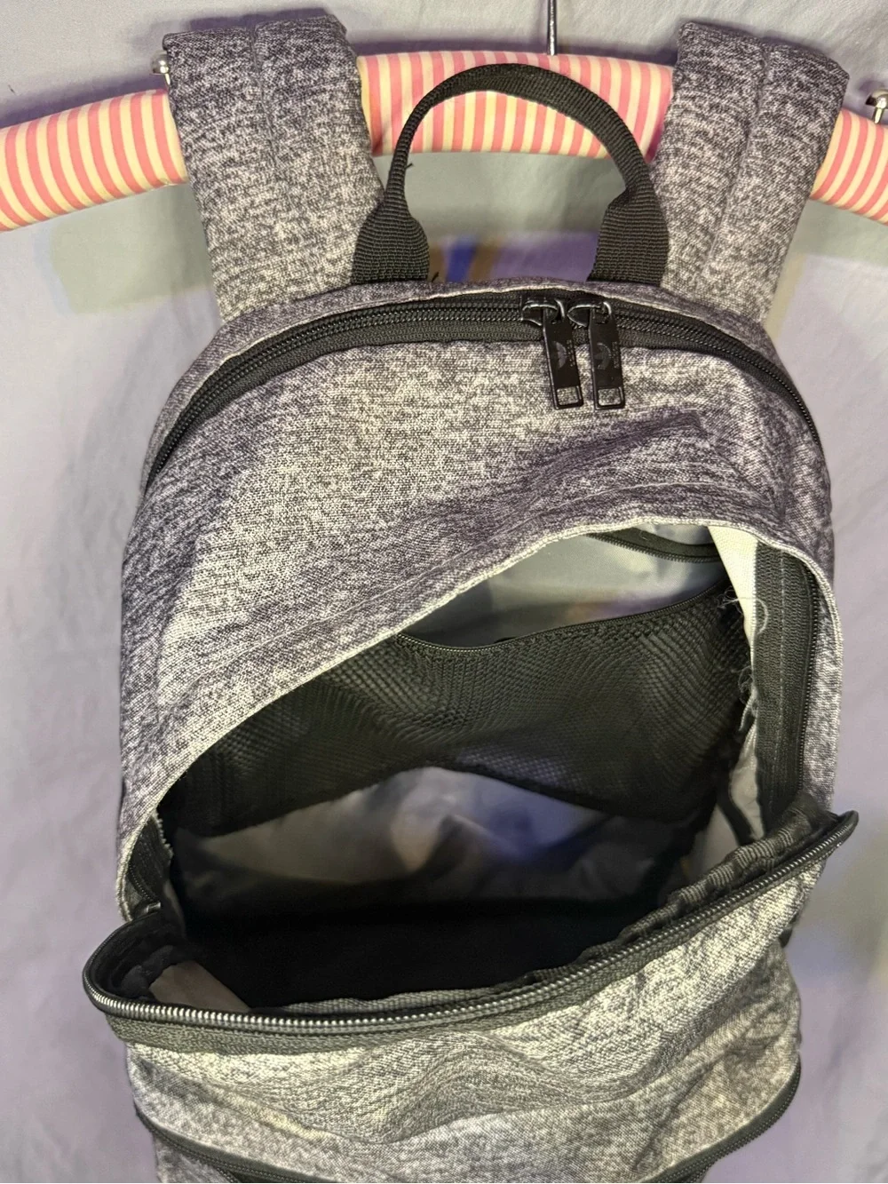 adidas Grey Heather Backpack with Black Accents